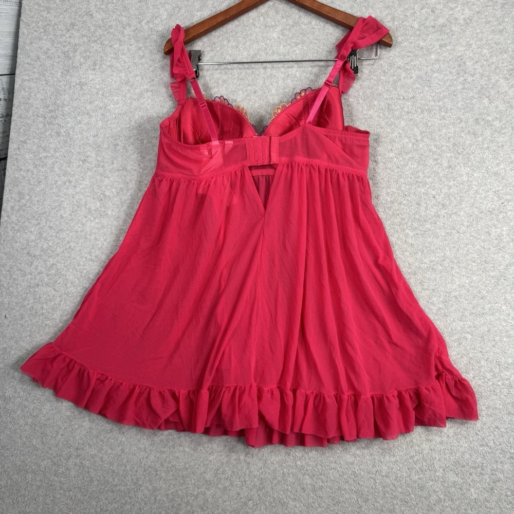 Cacique‎ NWT 2-Pc Babydoll Chemise Thong Set Plus Size 18/20 Floral Embroidery - Picture 10 of 16
